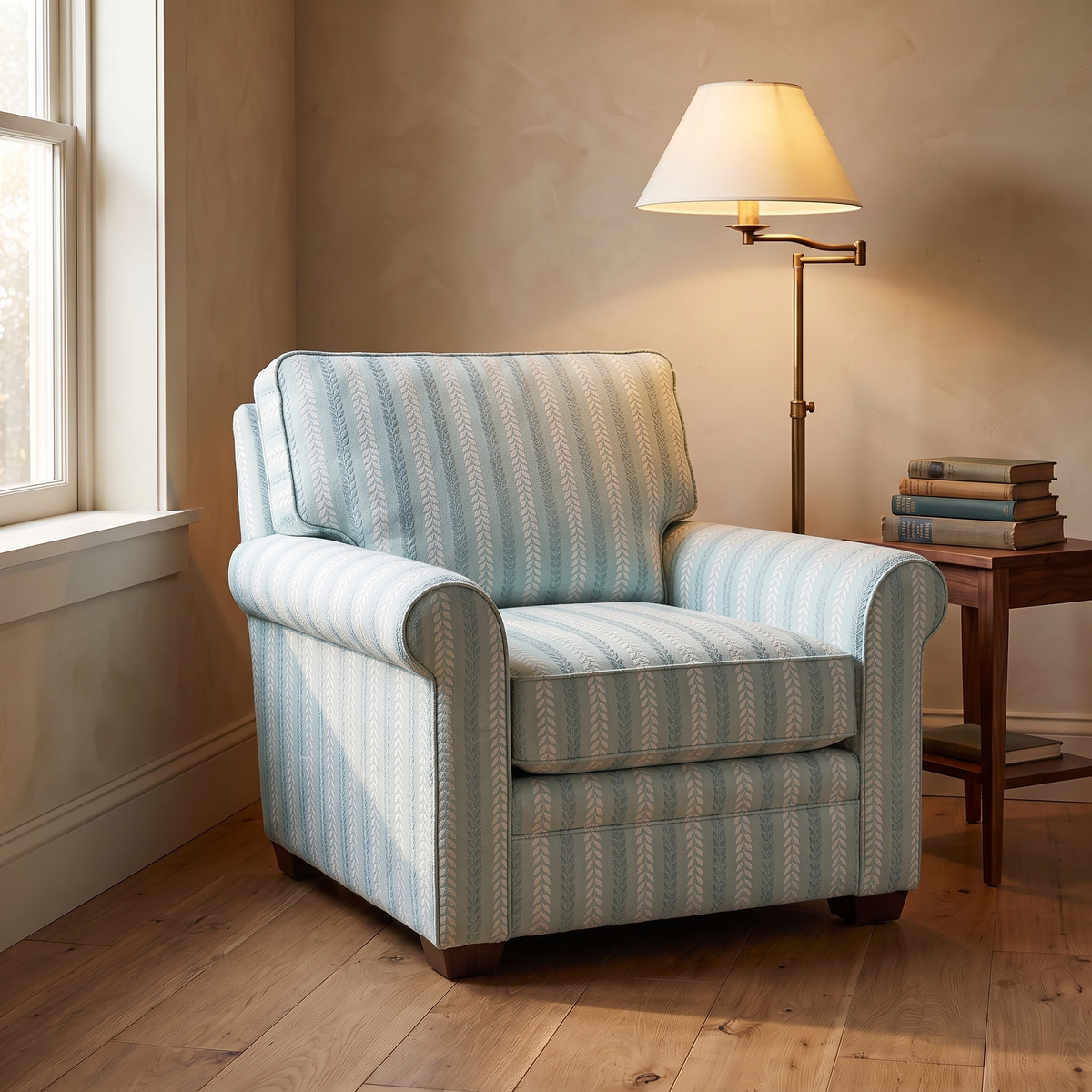 Valmont Stripe in Seabreeze — armchair
