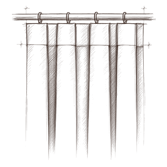 Box Pleat heading, sketched