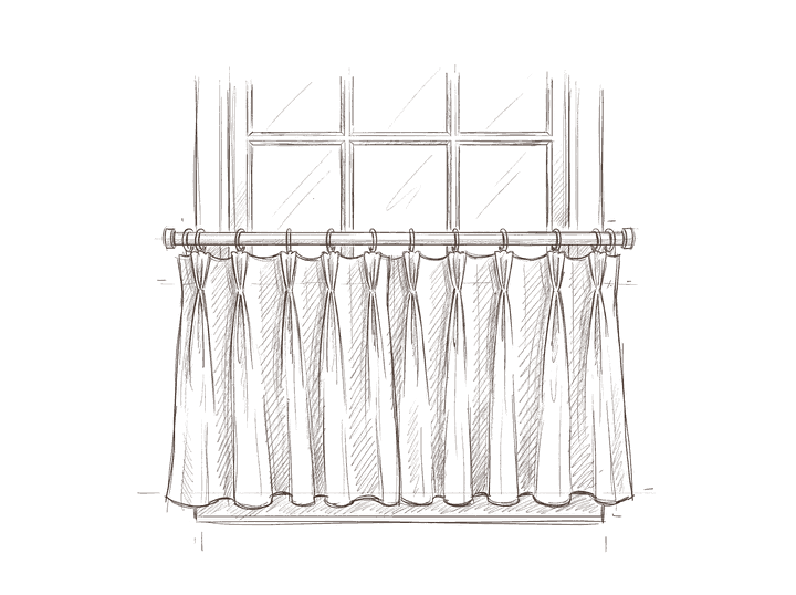 Café curtains — tailor sketch
